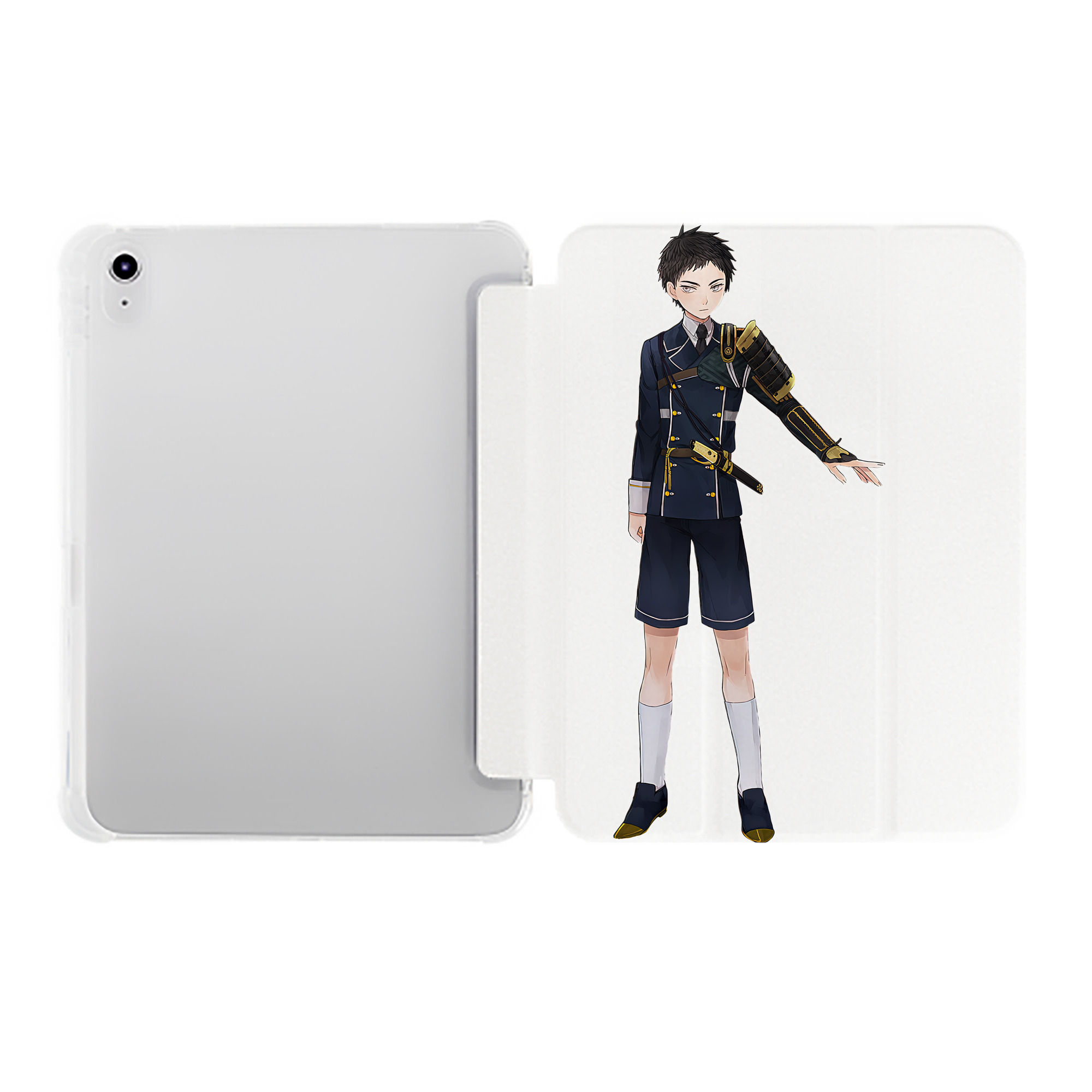 （画像用） 刀剣乱舞 Touken Ranbu IPad ケース ペン収納付き 三つ折りスタンド PUレザー×シリコン 対応機種9.5/10.5/10.9インチ